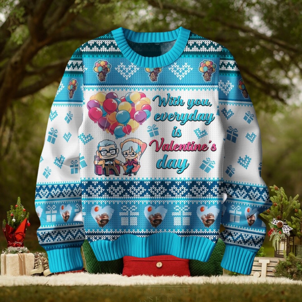 With You Everyday Is Valentine’s Day Disney UP – Carl & Ellie Ugly Sweater With You Everyday Is Valentine’s Day Disney UP – Carl & Ellie Ugly Sweater