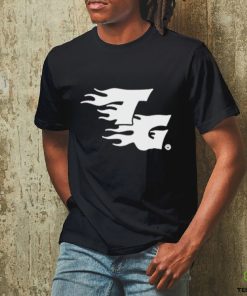 Wiz Khalifa Wearing Flame Logo Puff Shirt
