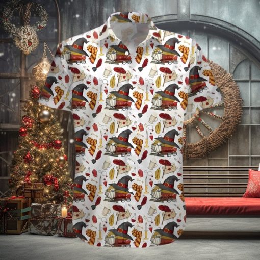 Wizard Fabric Items Harry Potter All Over Print White Hawaiian Shirt