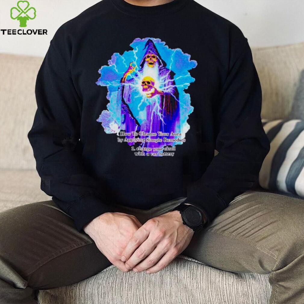Wizard skeleton how to cleanse your aura by applying simple remedies shirt Wizard skeleton how to cleanse your aura by applying simple remedies shirt