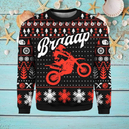 Braaap Moto Red Version Ugly Christmas Sweater