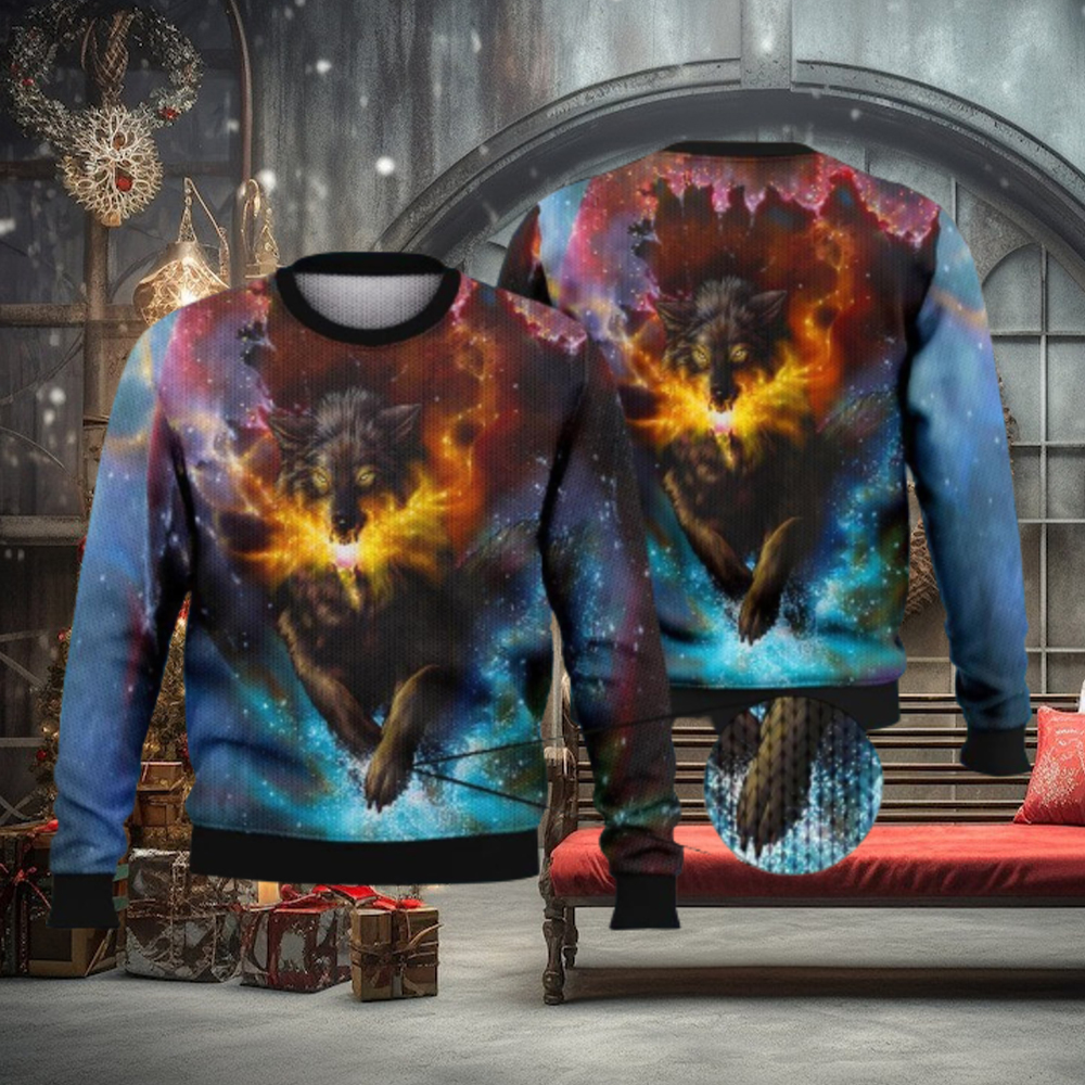 Wolf Blink Full Print 3D Ugly Sweater Christmas Gift Sweater Wolf Blink Full Print 3D Ugly Sweater Christmas Gift Sweater