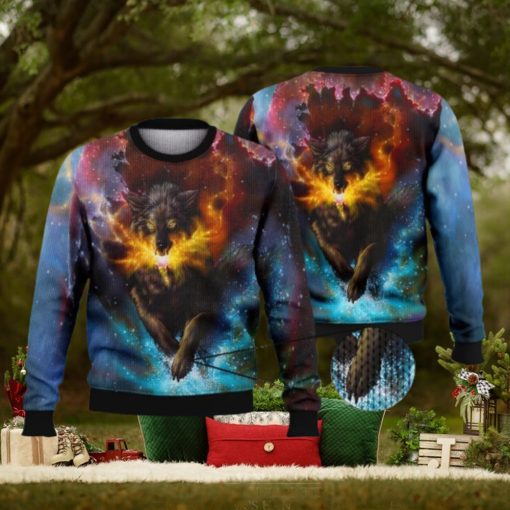 Wolf Blink Full Print 3D Ugly Sweater Christmas Gift Sweater