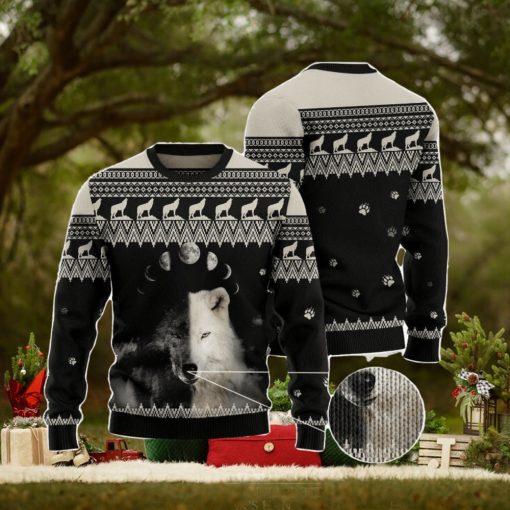 Wolf Day And Night Family Gift Ugly Christmas Sweater