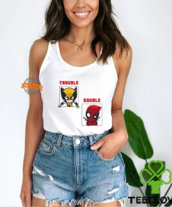 Wolverine and Deadpool chibi double trouble cartoon shirt