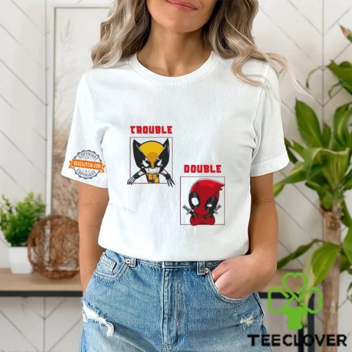 Wolverine and Deadpool chibi double trouble cartoon hoodie, sweater, longsleeve, shirt v-neck, t-shirt