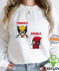 Wolverine and Deadpool chibi double trouble cartoon hoodie, sweater, longsleeve, shirt v-neck, t-shirt