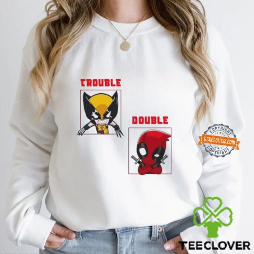 Wolverine and Deadpool chibi double trouble cartoon hoodie, sweater, longsleeve, shirt v-neck, t-shirt