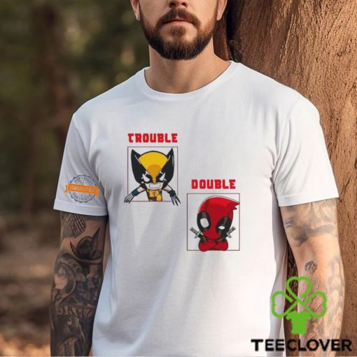 Wolverine and Deadpool chibi double trouble cartoon hoodie, sweater, longsleeve, shirt v-neck, t-shirt