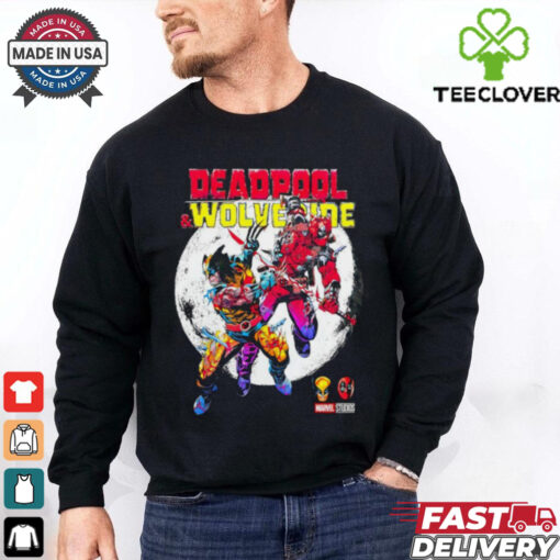 Wolverine vs. Deadpool comic graphic shirt