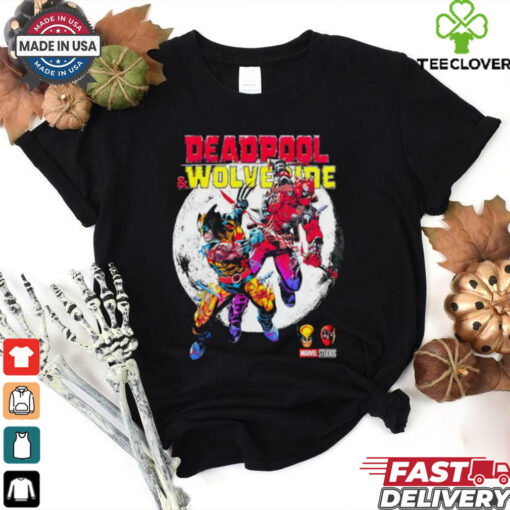 Wolverine vs. Deadpool comic graphic shirt