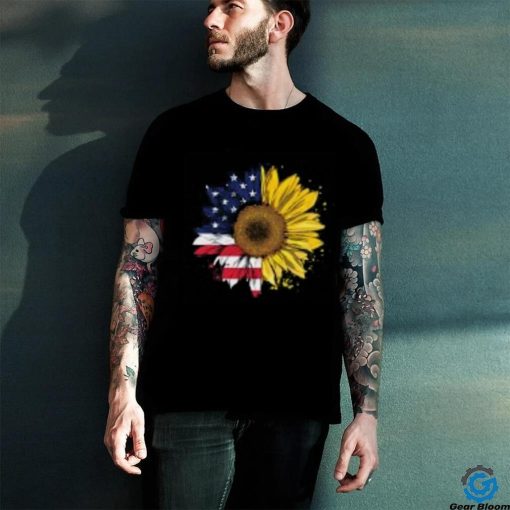 Women American Flag Sunflower Shirt 4th July Graphic Plus Size T Shirt