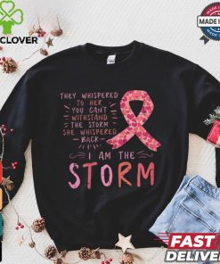 Women Ribbon I Am The Storm Survivor Breast Cancer Awareness Gift T Shirt