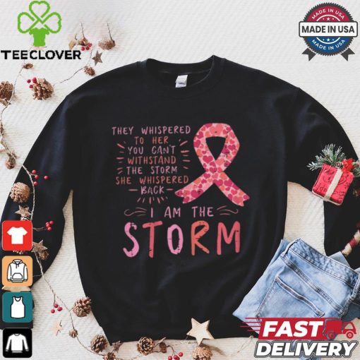 Women Ribbon I Am The Storm Survivor Breast Cancer Awareness Gift T Shirt