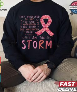 Women Ribbon I Am The Storm Survivor Breast Cancer Awareness Gift T Shirt