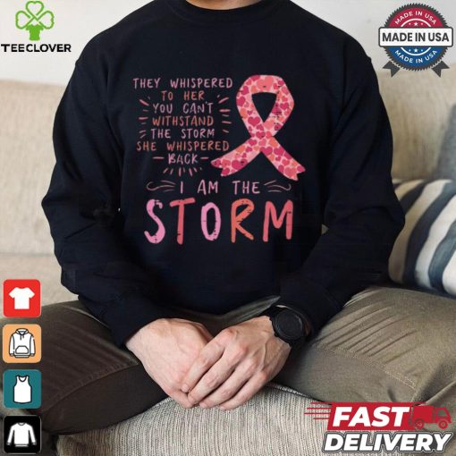 Women Ribbon I Am The Storm Survivor Breast Cancer Awareness Gift T Shirt