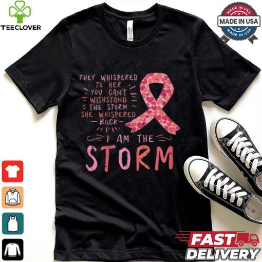 Women Ribbon I Am The Storm Survivor Breast Cancer Awareness Gift T Shirt