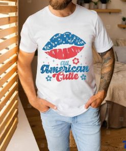 Womens All America Cutie Funny Patriotic American Flag T Shirt