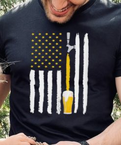 Womens Beer T Shirt Craft Beer American Flag USA T Shirt
