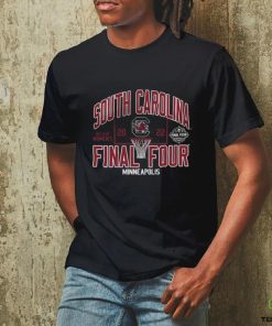 Women's Blue 84 Heathered Black South Carolina Gamecocks 2022 NCAA Women's Basketball Tournament March Madness Final Four V Neck T Shirt