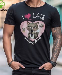 Womens Cats 365 I Love My Cats V Neck T Shirt