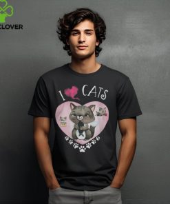 Womens Cats 365 I Love My Cats V Neck T Shirt