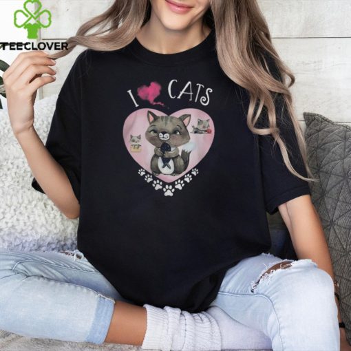 Womens Cats 365 I Love My Cats V Neck T Shirt