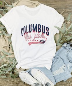 Women's Columbus Blue Jackets G III 4Her by Carl Banks White Filigree Logo T Shirt