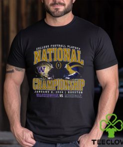 Women's Fanatics Branded Black Michigan Wolverines vs. Washington Huskies College Football Playoff 2024 National Championship Matchup Focus Execute Win V Neck T Shirt