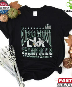 Women’s Fanatics Kelly Green Philadelphia Eagles Super Bowl LIX Champions Retro Logo V Neck T Shirt
