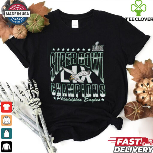 Women’s Fanatics Kelly Green Philadelphia Eagles Super Bowl LIX Champions Retro Logo V Neck T Shirt