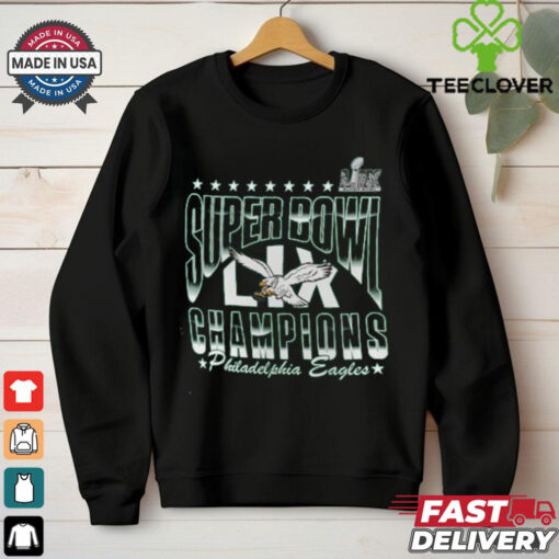 Women’s Fanatics Kelly Green Philadelphia Eagles Super Bowl LIX Champions Retro Logo V Neck T Shirt