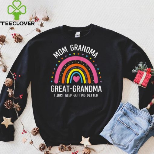 Womens Funny Mom Grandma Great Grandma Funny Mother’s Day Rainbow T Shirt