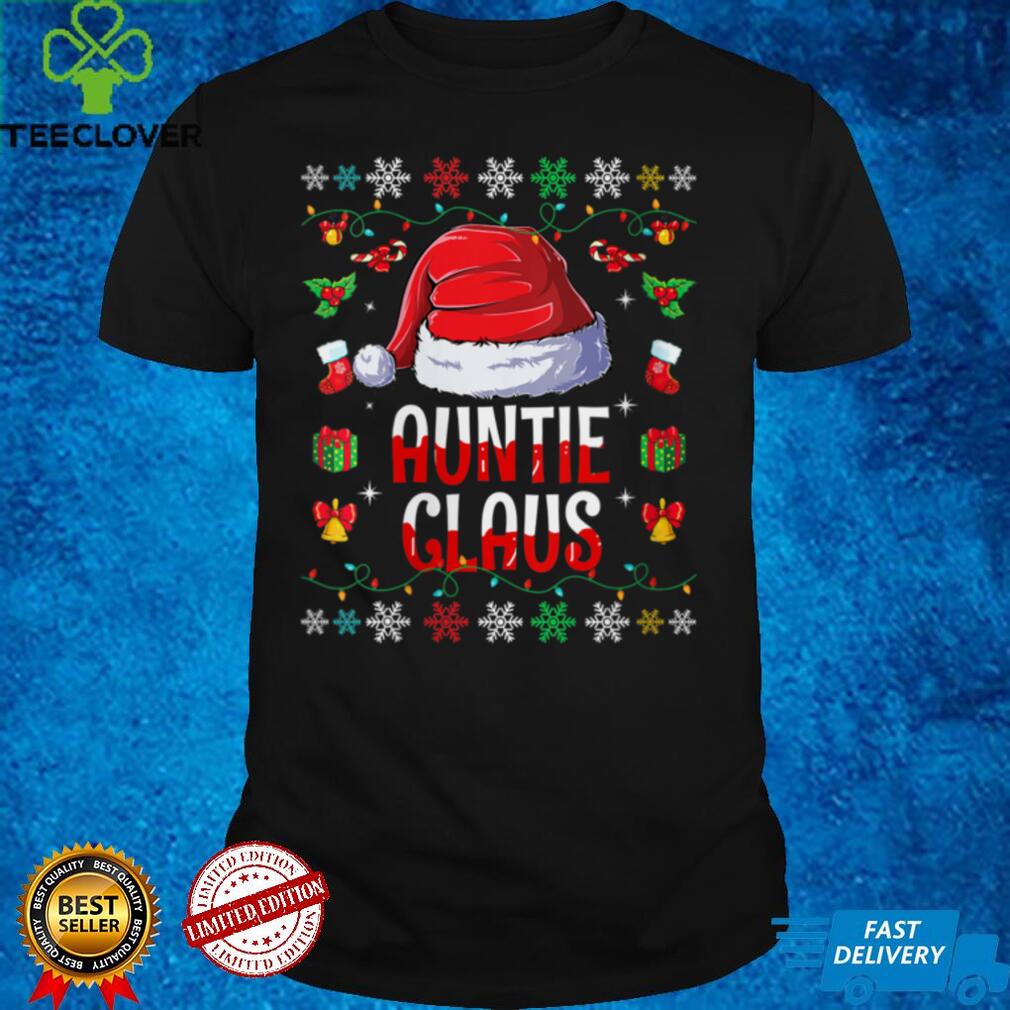 Womens Funny Santa Auntie Claus Family Matching Christmas Pajama V Neck T Shirt Womens Funny Santa Auntie Claus Family Matching Christmas Pajama V Neck T Shirt