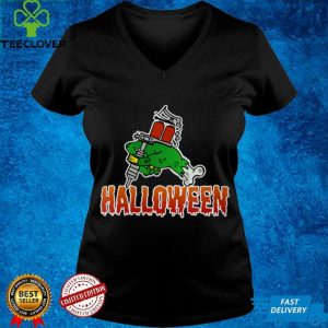 Womens Halloween creepy, bloody monster tattoo get inked V Neck T Shirt