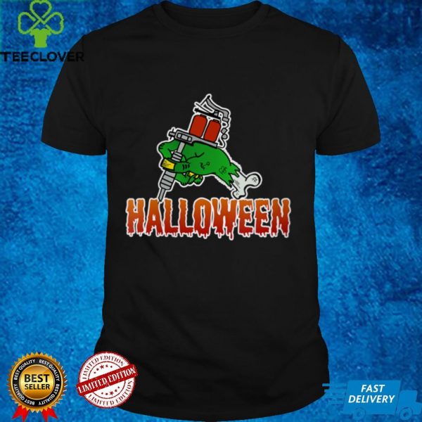 Womens Halloween   creepy, bloody monster tattoo   get inked V Neck T Shirt