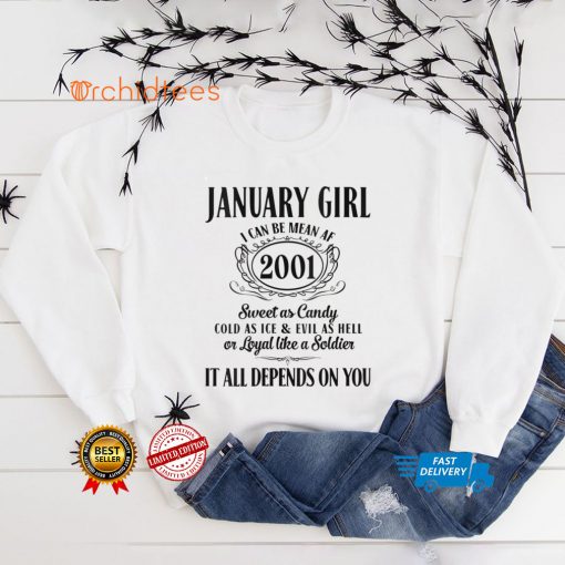 Womens Im January Girl 2001 Birthday Born In January 2001 Girl V Neck T Shirt