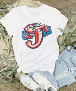 Women's Jacksonville Jumbo Shrimp Under Armour Navy White Three Quarter Sleeve Baseball T Shirt