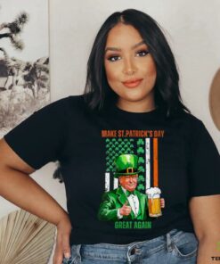 Womens Make St Patricks Day Great Again Funny Trump T Shirt
