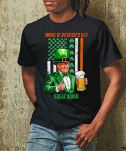 Womens Make St Patricks Day Great Again Funny Trump T Shirt