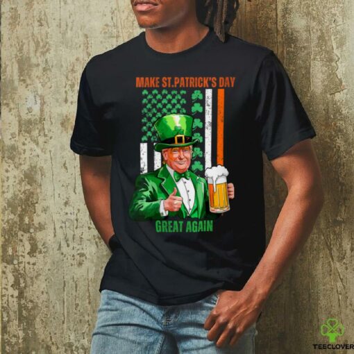 Womens Make St Patricks Day Great Again Funny Trump  T Shirt