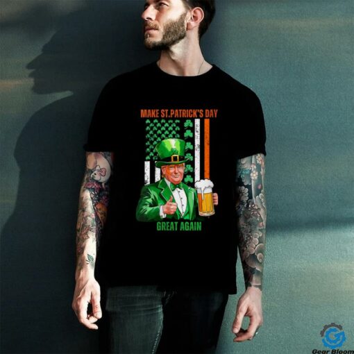 Womens Make St Patricks Day Great Again Funny Trump  T Shirt