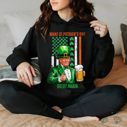 Womens Make St Patricks Day Great Again Funny Trump  T Shirt