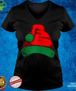 Womens Mrs Santa Leopard Print Pattern Christmas Santa Hat T Shirt T Shirt Hoodie, Sweter Shirt