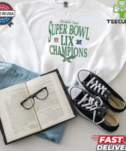 Women’s Nike Natural Philadelphia Eagles Super Bowl LIX Champions Retro Logo Tri Blend Scoop Neck T Shirt