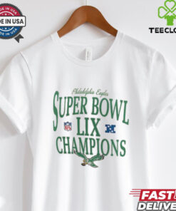 Women’s Nike Natural Philadelphia Eagles Super Bowl LIX Champions Retro Logo Tri Blend Scoop Neck T Shirt