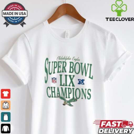 Women’s Nike Natural Philadelphia Eagles Super Bowl LIX Champions Retro Logo Tri Blend Scoop Neck T Shirt