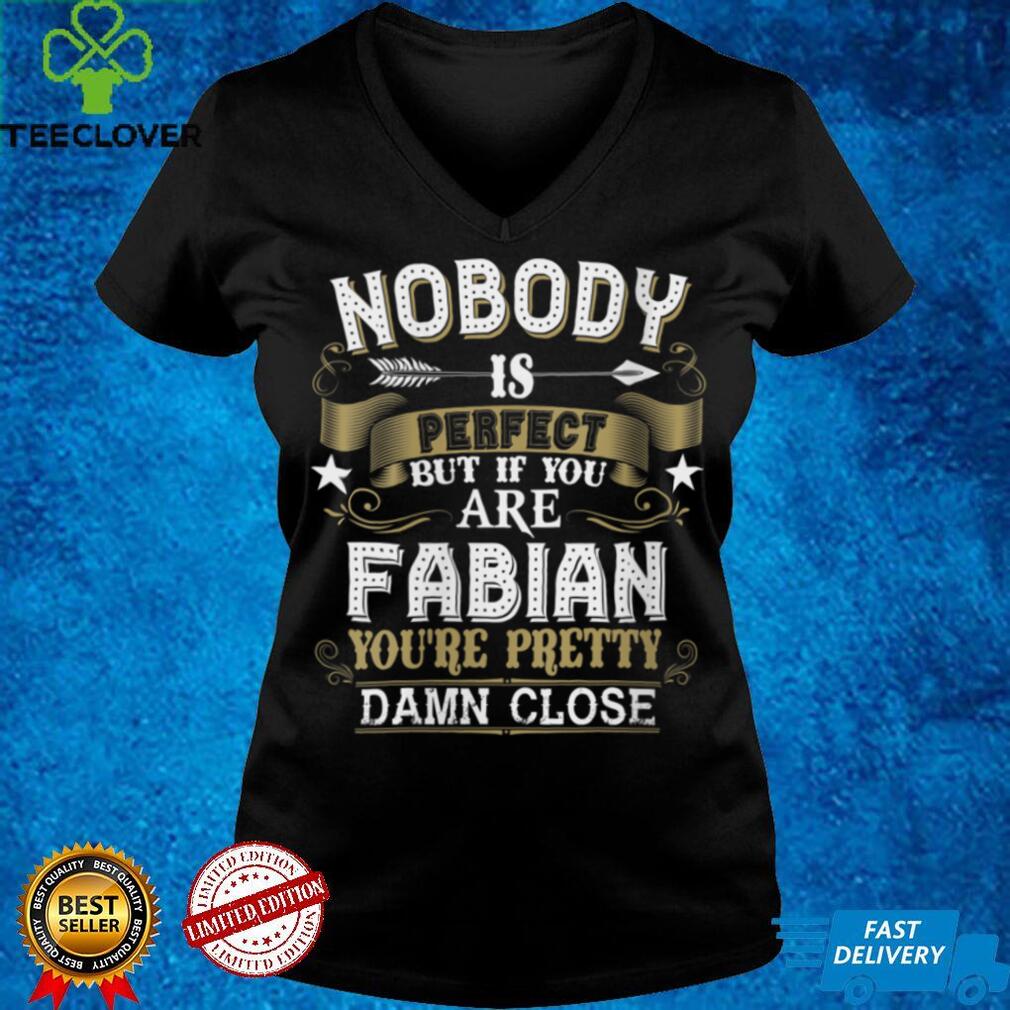 Womens Nobody Is Perfect But You Are FABIAN Family Name V Neck T Shirt Womens Nobody Is Perfect But You Are FABIAN Family Name V Neck T Shirt