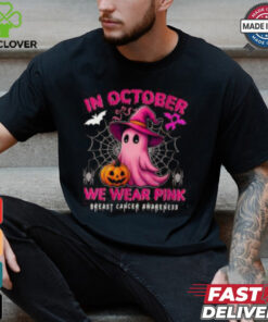 Womens October Breast Cancer Awareness Shirt, Halloween Pink Ribbon Support Tee