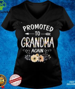 Womens Promoted to Grandma Again Shirt Flower New Grandma T Shirt
